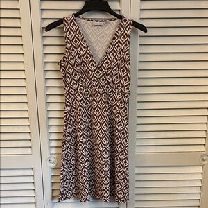New York & Company Multicolored Sleeveless V-Neck A-Line Dress. XS